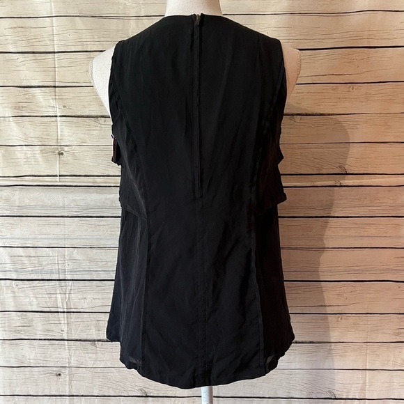 Mayle Black Silk Sleeveless Ruffle Top - Picture 7 of 7